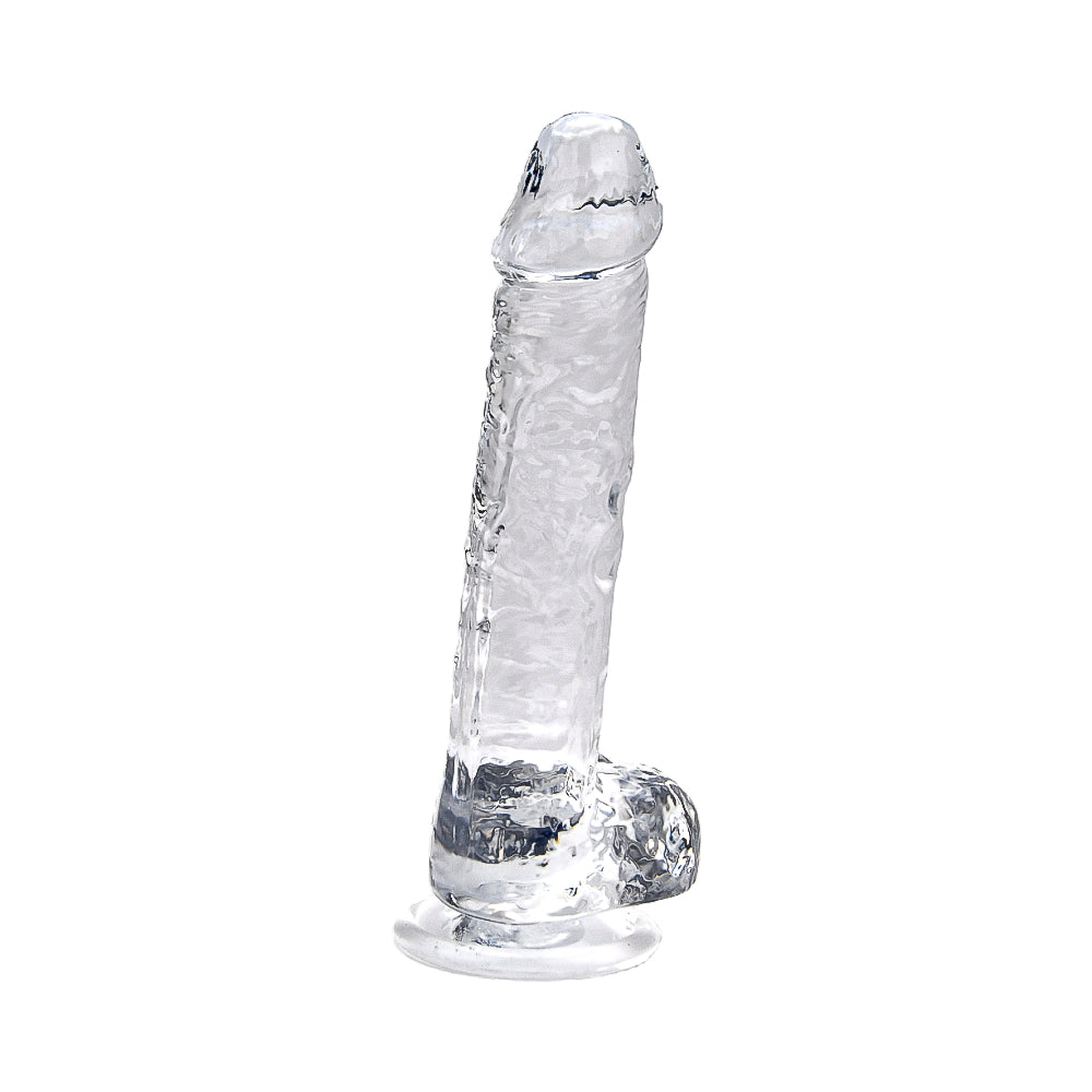 Loving Joy 19-cm-Dildo mit Hoden, transparent