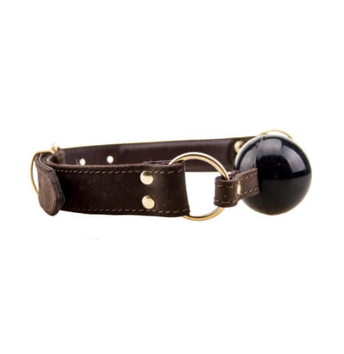 BOUND Massiver Ballknebel aus Nubukleder