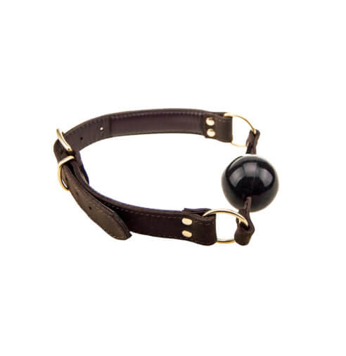 BOUND Massiver Ballknebel aus Nubukleder