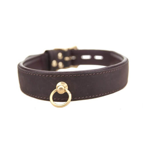 BOUND – Eng anliegendes Nubukleder-Halsband mit O-Ring