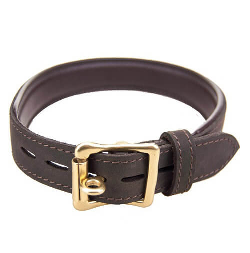 BOUND – Eng anliegendes Nubukleder-Halsband mit O-Ring