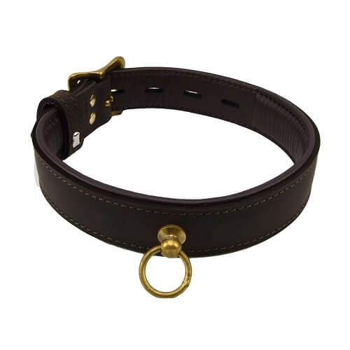 BOUND – Eng anliegendes Nubukleder-Halsband mit O-Ring