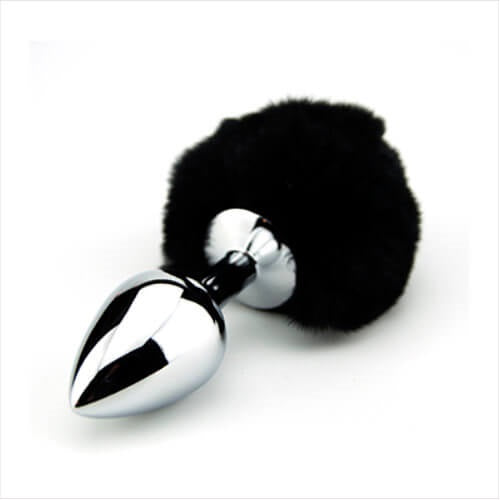 Furry Fantasy Analplug mit schwarzem Hasenschwanz