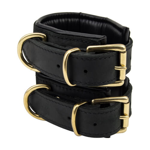 Bound Noir – Schmale Handfesseln aus Nubukleder