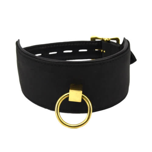 Bound Noir Nubukleder-Halsband mit O-Ring