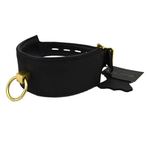 Bound Noir Nubukleder-Halsband mit O-Ring