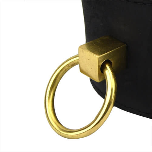 Bound Noir Nubukleder-Halsband mit O-Ring