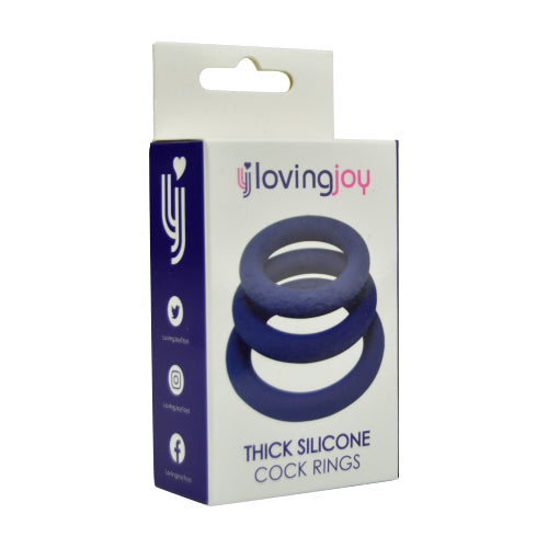 Loving Joy Dicke Silikon-Penisringe, 3er-Pack