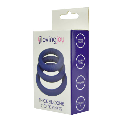 Loving Joy Dicke Silikon-Penisringe, 3er-Pack