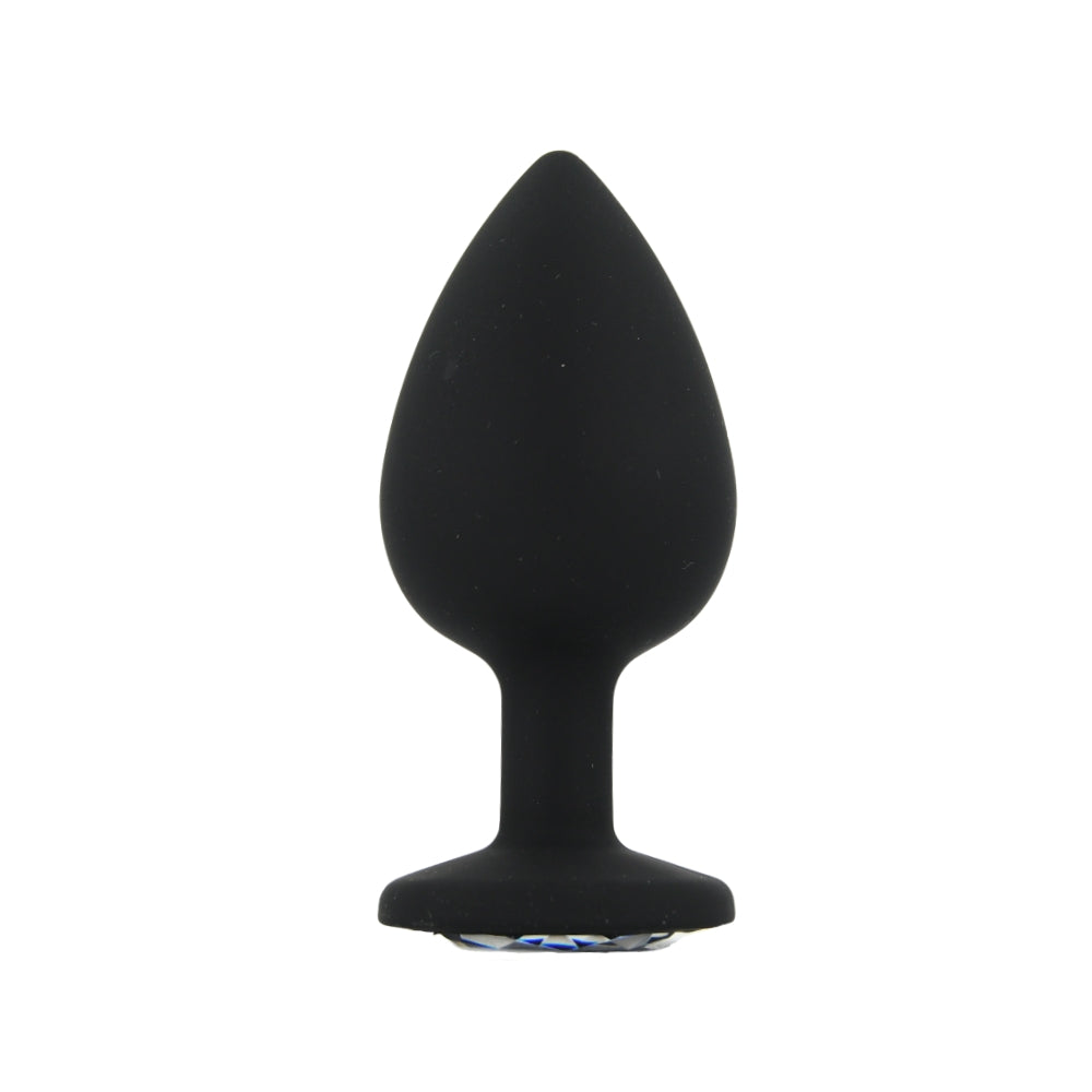 Toosh Silikon-Analplug, schwarz, 3er-Set mit klaren Steinen