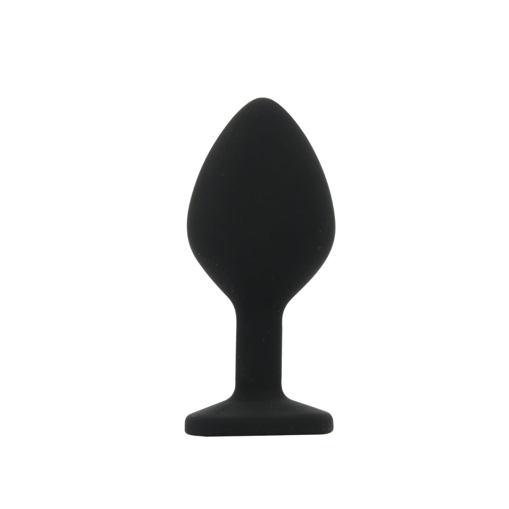 Toosh Silikon-Analplug, schwarz, 3er-Set mit klaren Steinen
