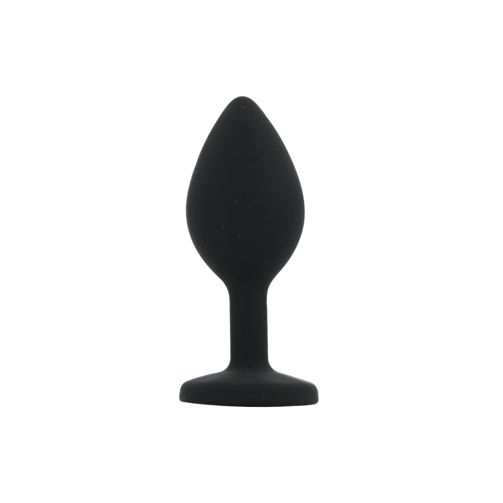 Toosh Silikon-Analplug, schwarz, 3er-Set mit klaren Steinen